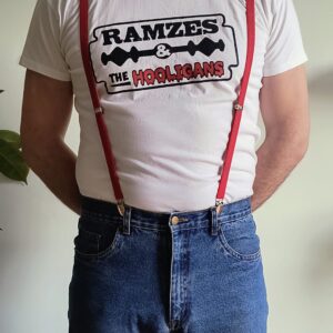 Czerwone szelki calówki Skinhead