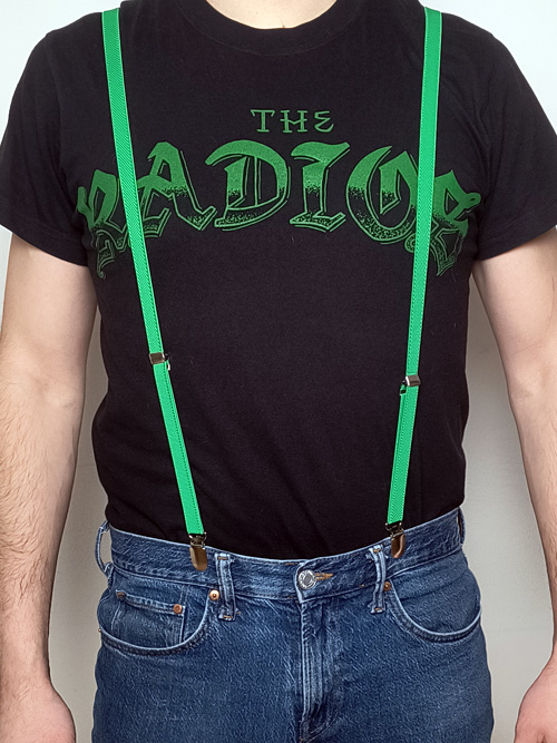 ZIELONE PRZÓD SZELKI SKINHEAD WĄSKIE POLSKIE Szelki półcalowe Violence Skinhead. kolor ZIELONY