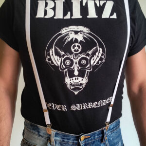 POLSKIE Szelki półcalowe Violence Skinhead.  kolor BIAŁY